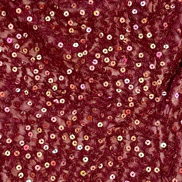 Elegant Burgundy Strapless Dress - Picture 3 of 5